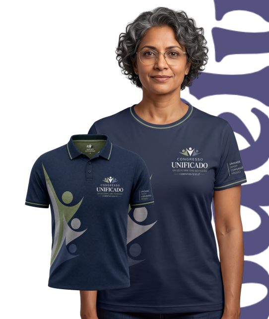Uniformes personalizados para congressos e eventos gospel